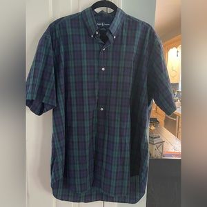 Plaid Ralph Lauren shirt sleeve button down ( size L )
